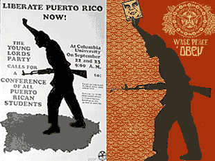 Young Lords Party political poster plagiarized by Fairey