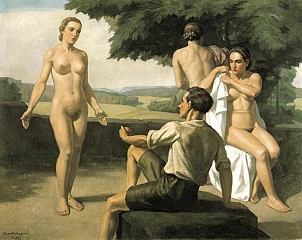 "Judgment of Paris" - Ivo Saliger. Oil on canvas. Circa 1938-1939. "Judgment of Paris" - Ivo Saliger. Oil on canvas. Circa 1938-1939.