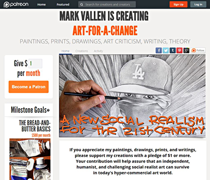 Screenshot of the "Art For A Change" page on Patreon.