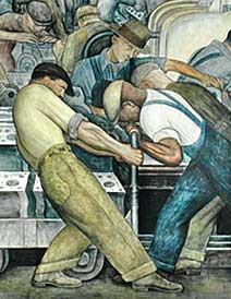 Detail of Detroit Industry - Diego Rivera, 1933. Fresco mural. Detroit Institute of Arts. 