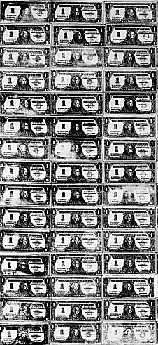 200 One Dollar Bills - Andy Warhol (Detail) Silkscreen ink on canvas. 1962. 80¼ x 92¼ inches. Sold at Sotheby’s auction for over $43 million.
