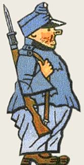"The Good Soldier Schweik." Illustration of the soldier Joseph Schweik by Czech artist Josef Lada.1923.
