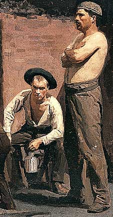 "The Ironworkers - Noontime" – Thomas Anshutz (Detail) Oil on canvas.