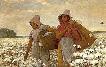 "The Cotton Pickers" – Winslow Homer. Oil on canvas. 1876. 24 1/16 x 38 1/8 inches. LACMA permanent collection. 