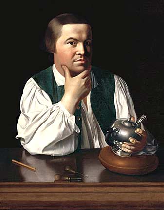 "Paul Revere" – John Singleton Copley. Oil on canvas. 1768. 35 1/8 x 28 ½ inches. Copley (1738-1815). From the collection of the Museum of Fine Arts, Boston. Photograph © 2009 Museum of Fine Arts, Boston.