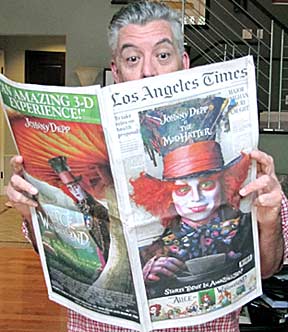 The artist and his morning paper. "When I first laid eyes upon that horrid Times cover I remembered Oscar Wilde’s shrewd comments about the so-called fourth estate."