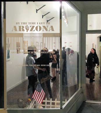 "By The Time I Get To Arizona" at the Mid-City Arts Gallery. Photo by Mark Vallen ©.