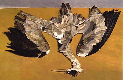  Dead heron - Lucian Freud. Oil on canvas. 1945.