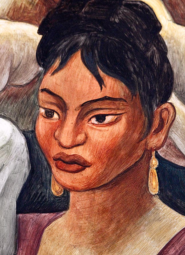 Woman of Tehuantepec. Detail from "Pan American Unity". Photograph by Mark Vallen ©