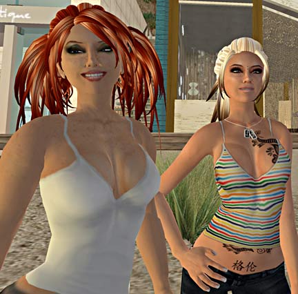 Secret agents for the NSA. Avatars from the 3D virtual world of "Second Life." Image courtesy of Linden Lab.