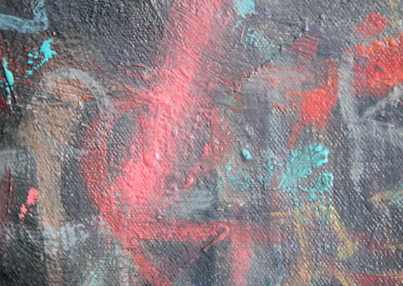 Detail, "Urban Landscape" - Mark Vallen 2013 ©. Going abstract while playing in the ruins of tomorrow, today.