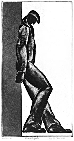 "Unemployed" - Alexander Stavenitz. Mezzotint with Aquatint. 1930