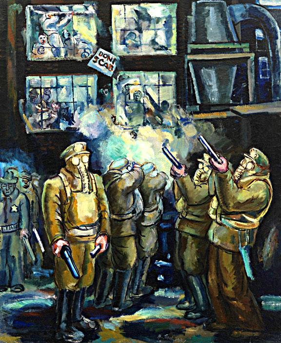 Strike Breakers (Company Violence) - Morris Topchevsky. Oil on canvas. 1937.