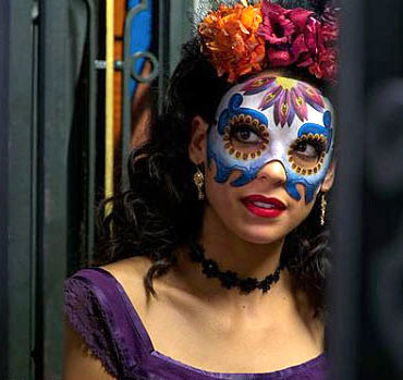 Stephanie Sigman playing the character of Estrella in "Spectre." MGM promotional photo.