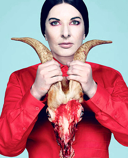 Marina Abramović. Photograph by Dusan Reljin for August 2014 issue of Vogue Ukraine.