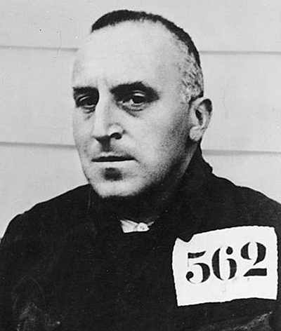 Carl von Ossietzky, political prisoner #562, charged with treason for telling the truth. Photo taken in 1934 at Esterwegen concentration camp. Photographer unknown.