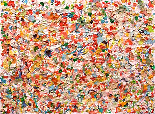 "Untitled." Dan Colen. Chewing gum on canvas. 2010.