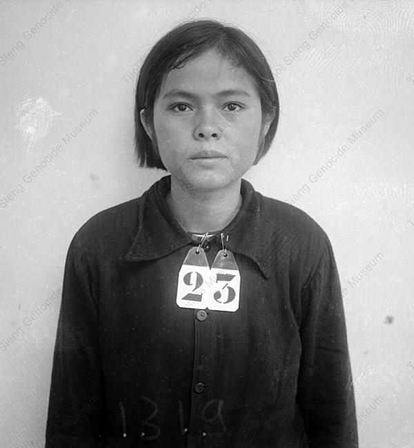 Unidentified female prisoner in Security Prison 21. Photograph taken sometime between 1975-79. Photo: Tuoi Sleng Genocide Museum.