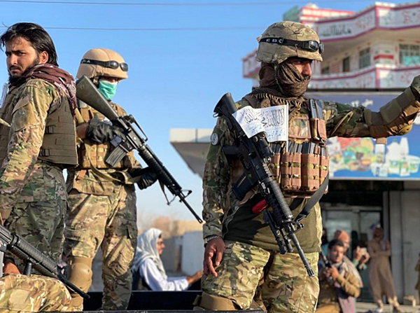 Taliban terrorists on the streets of Kabul, completely outfitted in US gear. Aug. 29, 2021.