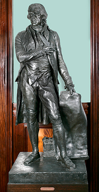 “Thomas Jefferson.” David d'Angers. Painted plaster statue. 1833. Located in the NY City Council Chamber. Photo courtesy of the New York Historical Society.