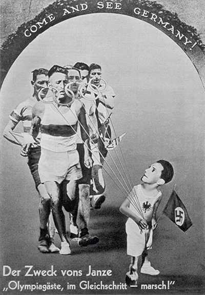 “Olympic Guests - Forward March!” John Heartfield. Photomontage, 1936.