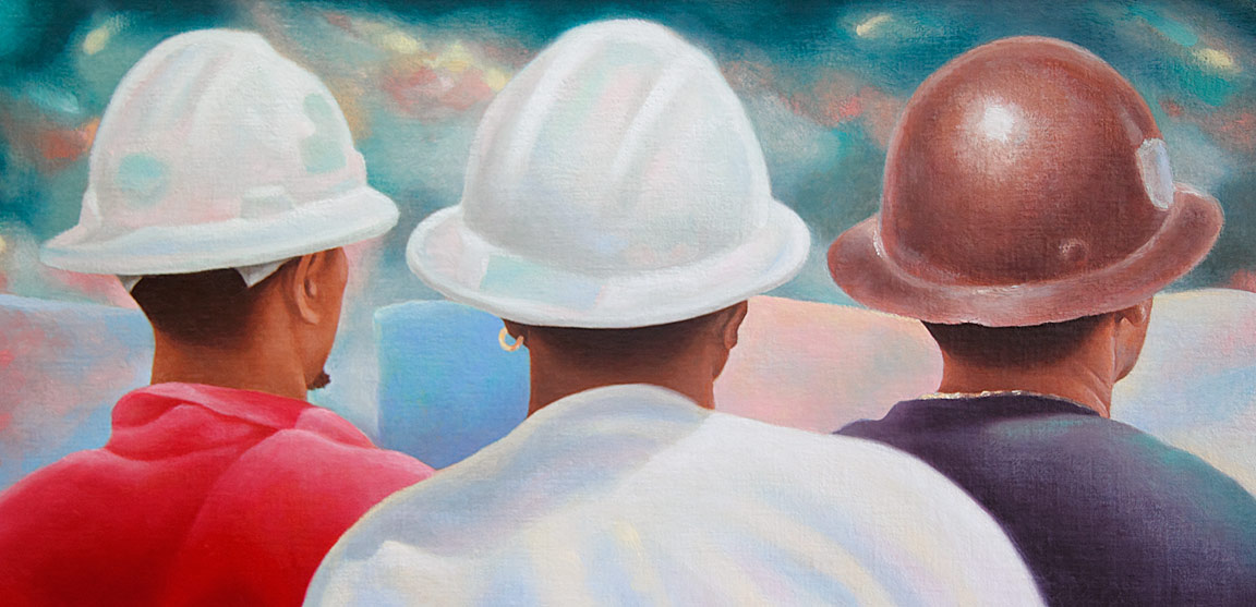 "Workers" - Oil painting by Mark Vallen &copy;