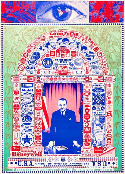 Psychedelic LBJ poster by Sture Johannesson 