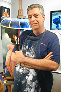 Mark Vallen in his studio 