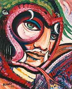 "Quetzalcoatl" painting by Philip Stein 