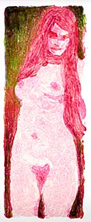 "Nude" Monotype print by Mark Vallen 