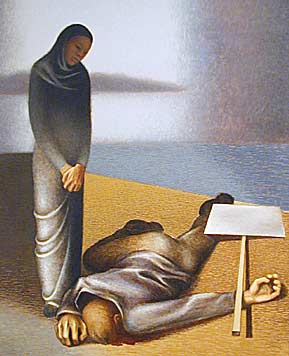 Pieta, painting by Edward Biberman