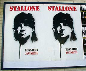 Rambo IV poster on the streets of Los Angeles