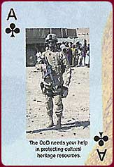 Pentagon Archaeology Awareness playing card