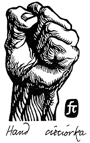 Frank Cieciorka's iconic clenched fist graphic