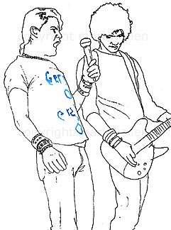 Vallen sketched the Germs at a 1979 concert at downtown L.A.'s punk club, The Hong Kong Cafe