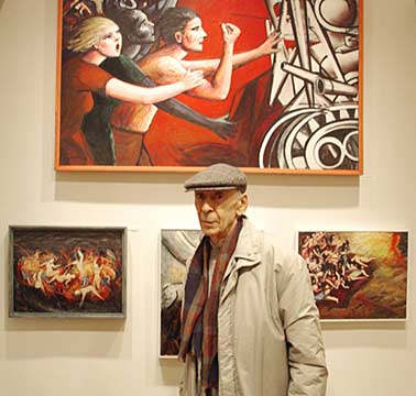 Philip Stein, aka Estaño, at a 2008 exhibit of his work in New York City. Photo by Robert M. Siqueiros.