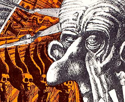 "The Madonna of the Napalm" – Martin Sharp. Offset poster. U.S. President Johnson is depicted in this poster detail.