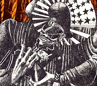 "The Madonna of the Napalm" – Martin Sharp. Offset poster. Nguyen Cao Kỳ is depicted in this poster detail. Kỳ served as Prime Minister of South Vietnam from 1965 to 1967, then served as Vice President until 1971. 