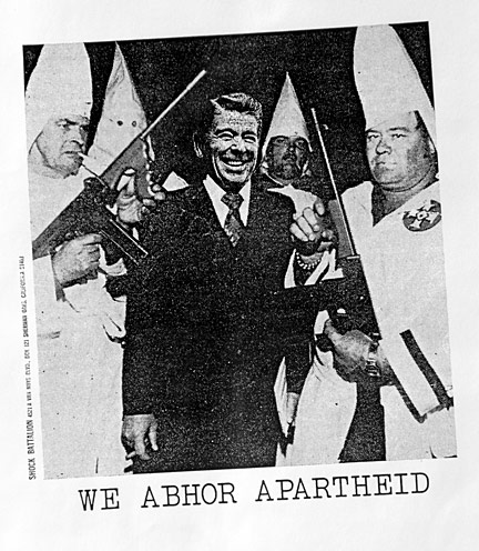 We Abhor Apartheid - Mark Vallen. 1985. Offset flyer. 8.5 x 11 inches. 