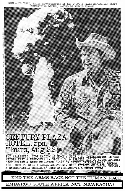 Nuclear Cowboy - Mark Vallen 1985. Offset flyer. 8.5 x 14 inches. 