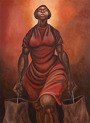 "My Miss America" Ernie Barnes. Oil on canvas. 49 x 37 inches. 1970. 