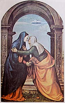 "The Visitation" - Altered painting by Kimball, based on a work by Mariotto Albertinelli (Italian, 1474-1515).