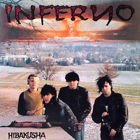 Album cover art for the "Hibakusha" album by German punk band, Inferno. 1986. Copyright © Rise & Fall Productions.