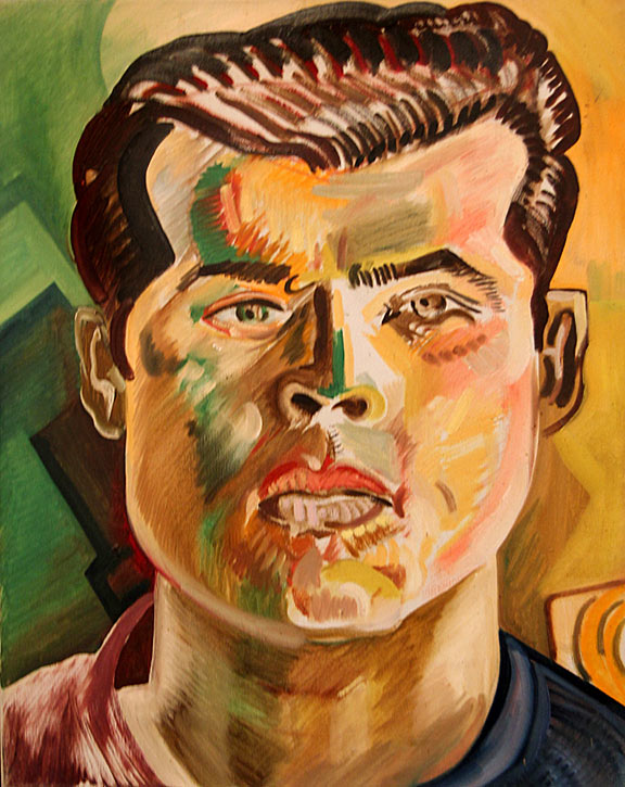 Portrait of Gilbert Luján - Roberto Chavez. Oil on canvas. 1966. Photo by Mark Vallen ©.