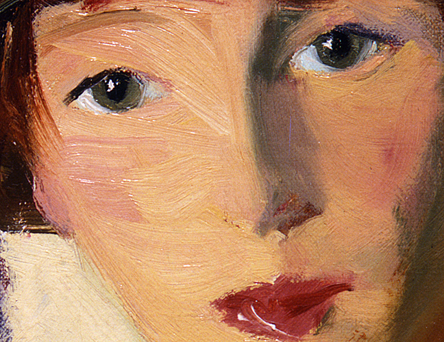 Portrait of Mrs. Robert Henri (Detail) - Robert Henri. Oil on canvas. 1914. Image courtesy of the Laguna Art Museum.