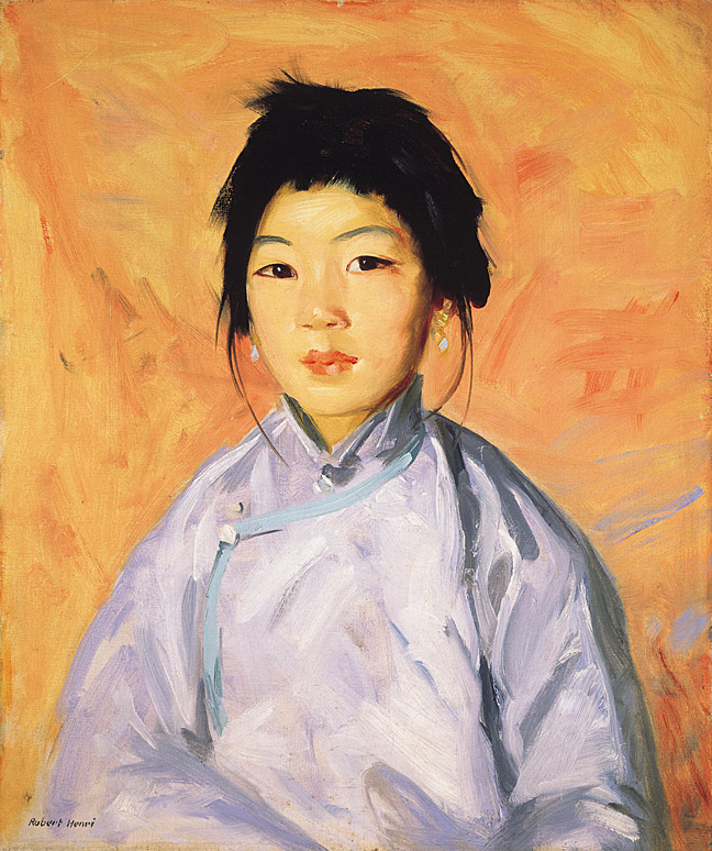 Tam Gan - Robert Henri. Oil on canvas. 1914. Portrait of a young Chinese girl living in San Diego, California. Image courtesy of the Laguna Art Museum.
