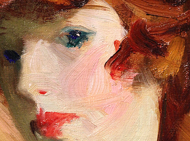 The Young Girl (Detail) - Robert Henri. Oil on canvas. 1915. Collection of the DIA.