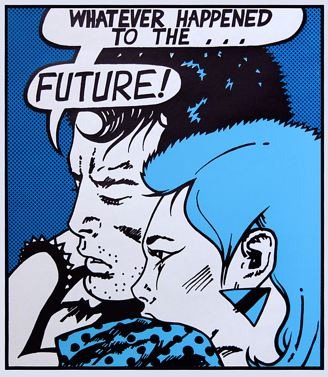 "Whatever Happened to the Future!" Mark Vallen 1980 © Silkscreen print. Published in the July/August 2015 issue of Adbusters.