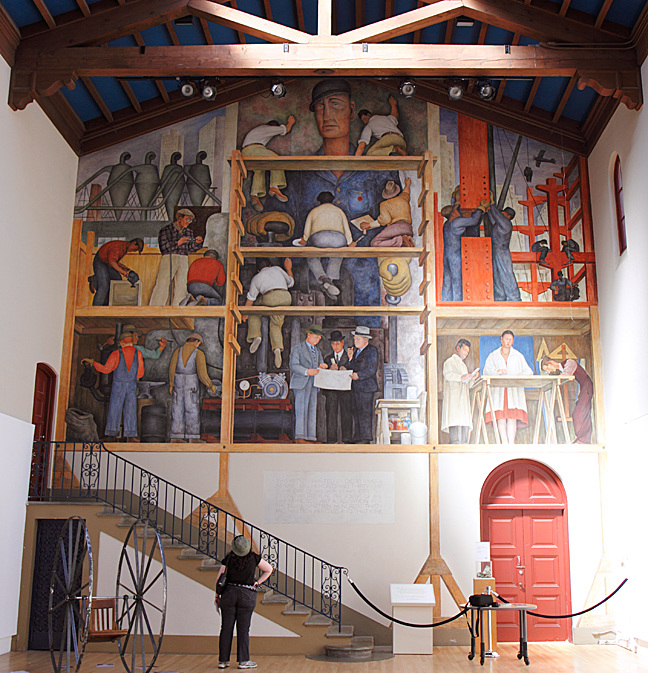 "The Making of a Fresco Showing the Building of a City" - Diego Rivera. Fresco mural. 1931. Photo/Mark Vallen © 2011.