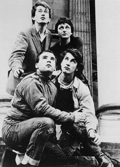 Gang of Four, circa 1978. Photographer unknown. Clockwise from top left: Andy Gill, Dave Allen, Jon King, Hugo Burnham.